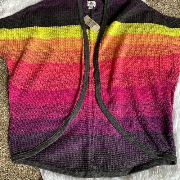 American Eagle Multi Color Sweater Cardigan Open Front NEW Women’s Size XXS - Picture 3 of 7